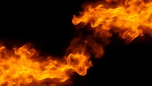 Fiery Flame Design Element with Orange and Yellow Glow