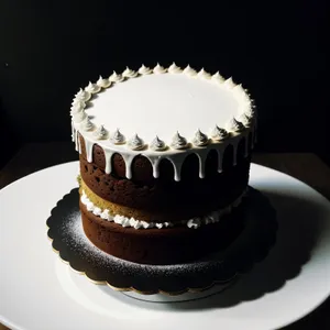 Delicious dessert plate with gourmet cake and coffee