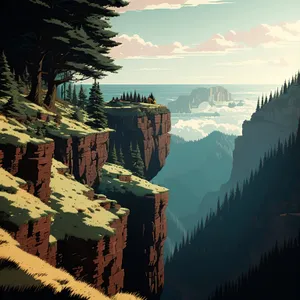 Scenic Canyon Landscape at River's Edge