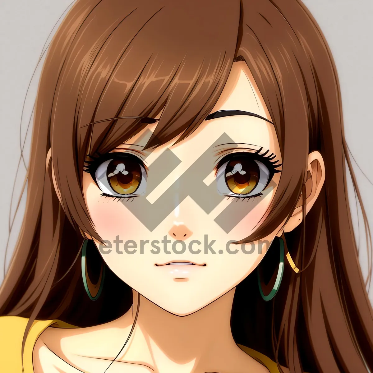 Picture of Pretty Face Mask Fashion Model with Attractive Hair