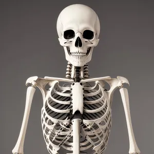 Spooky Skeleton Mask in 3D Render Pose