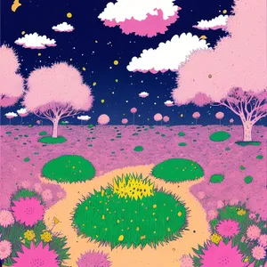 Pink Floral Grunge Wallpaper Design