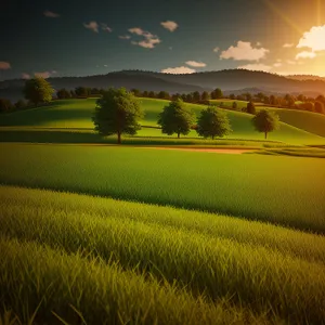 Golden Rapeseed Field under a Sunny Sky