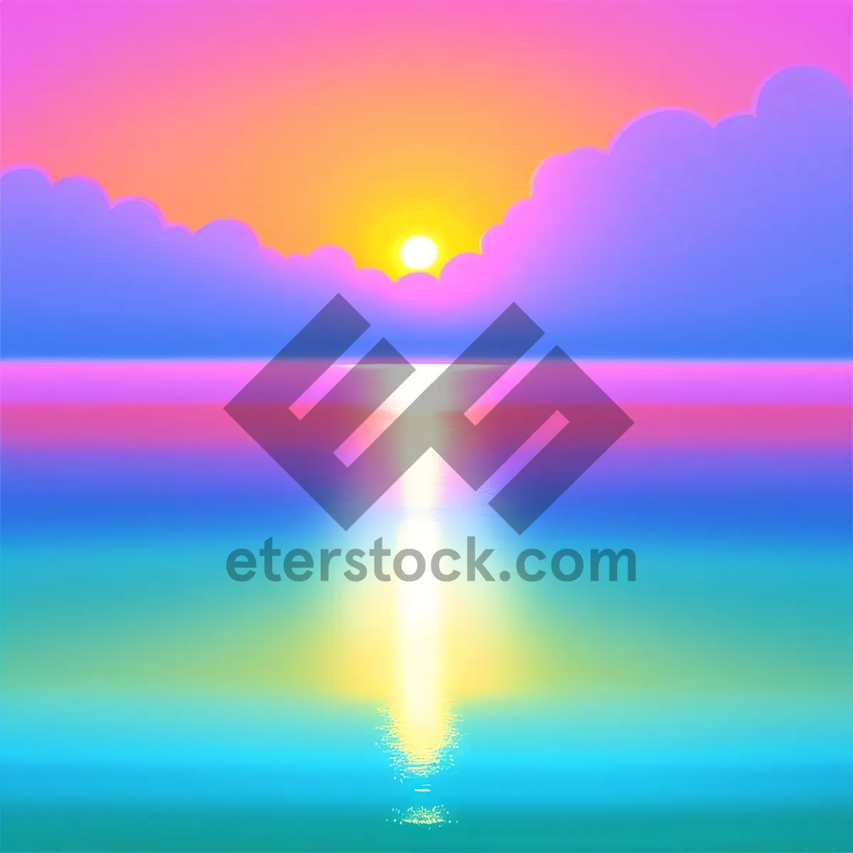 Picture of Luminous Summer Sky Reflection on Clear Water