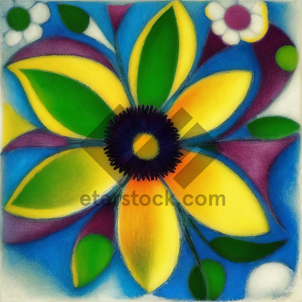 Picture of Colorful Floral Pinwheel in a Summer Garden