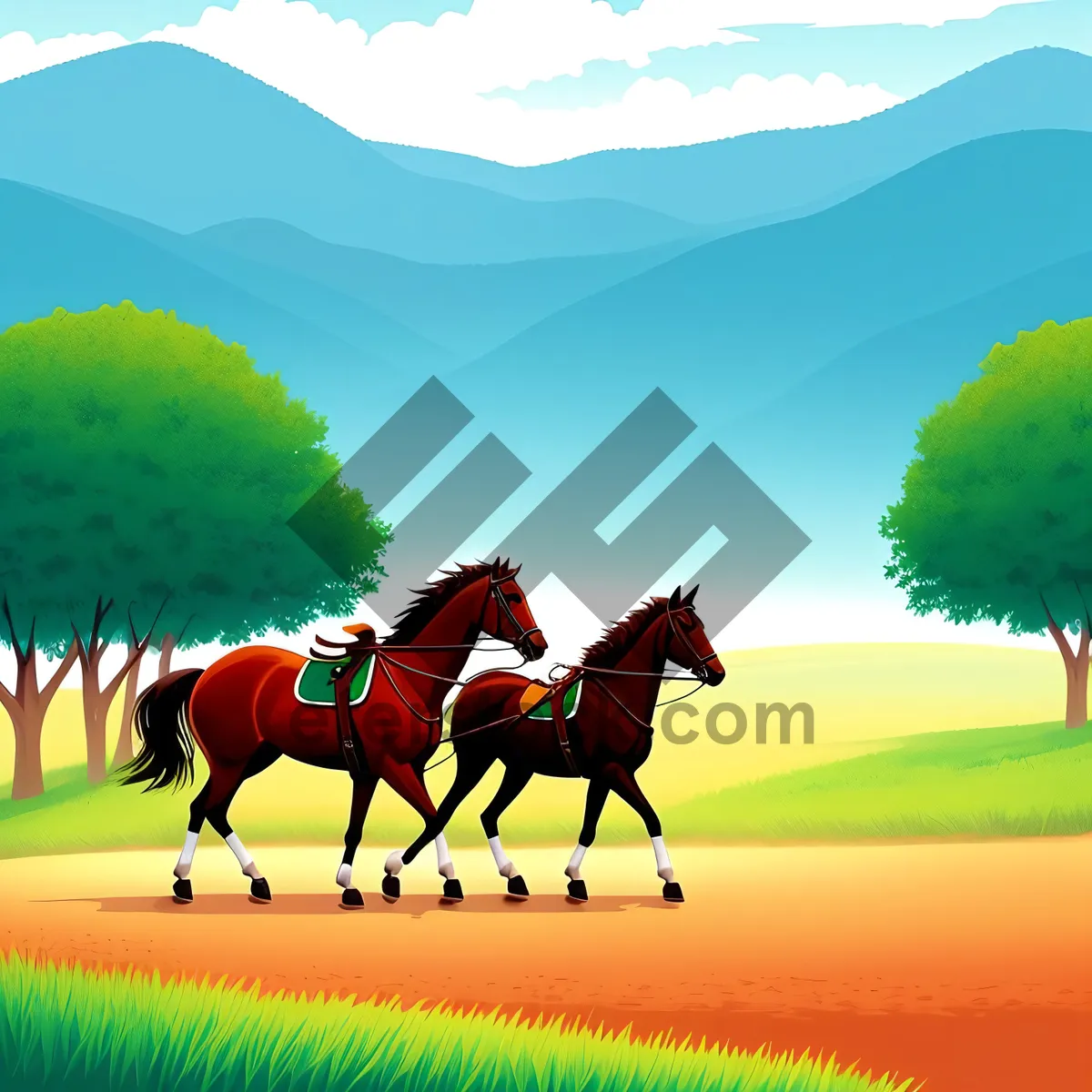 Picture of Rural Summer Landscape with Rolling Hills