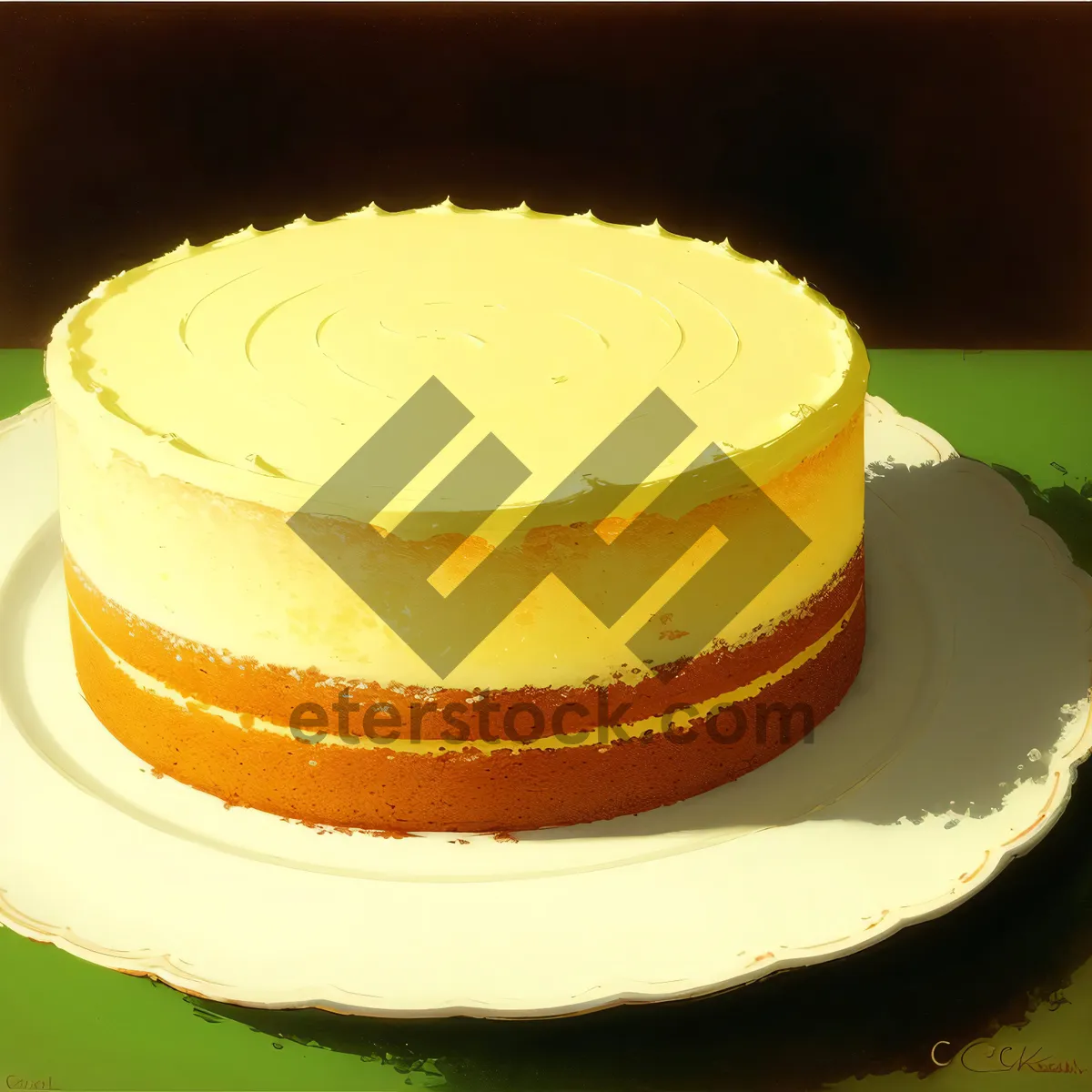 Picture of Delicious Gourmet Dessert: Creamy Cake with Sweet Conserve