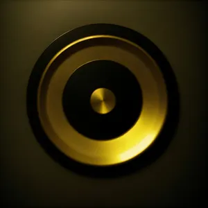 Shiny Black Acoustic Audio Circle with Digital Lamp