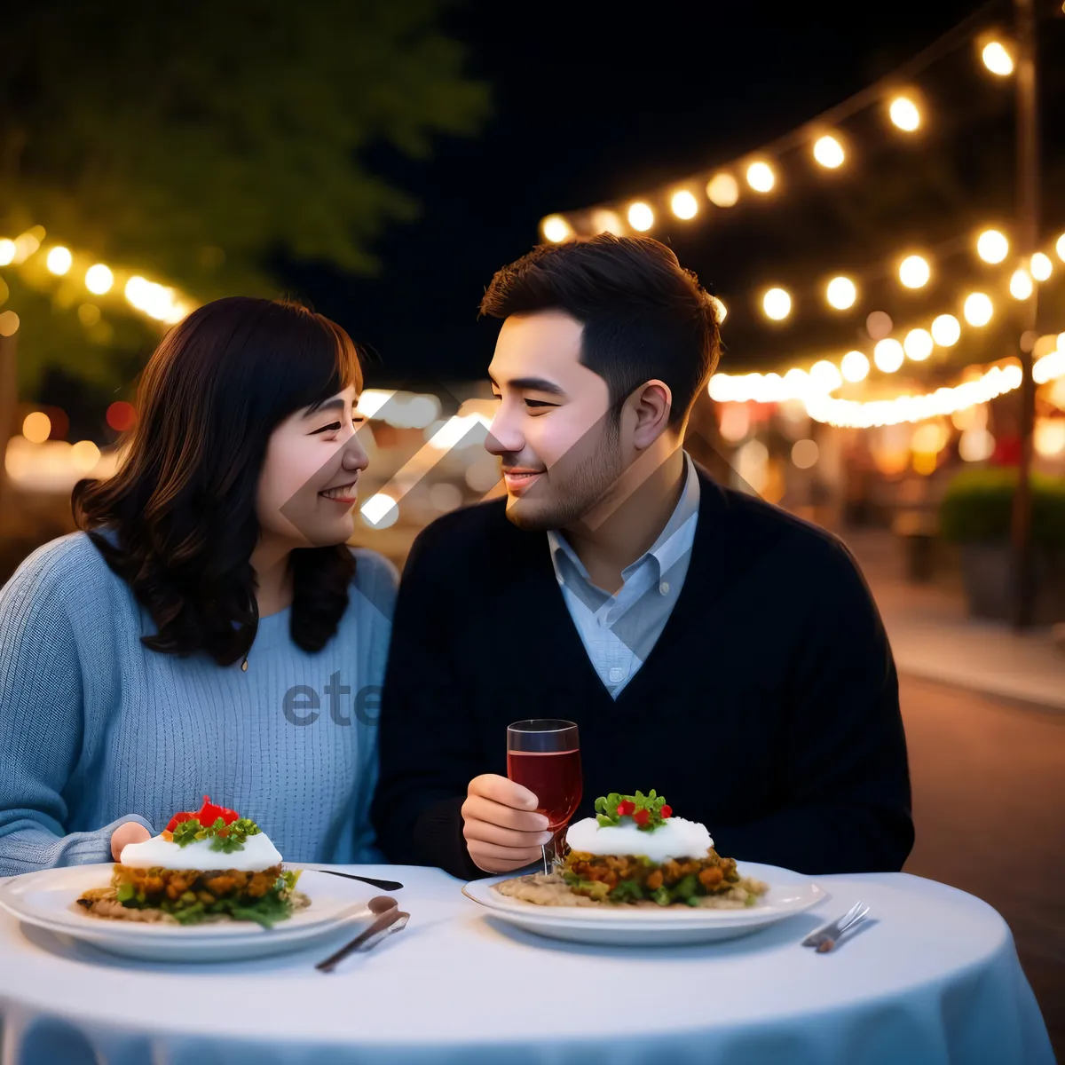 Picture of Happy adults enjoying lunch at a restaurant