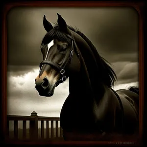 Thoroughbred Stallion: Majestic Brown Equine Headshot
