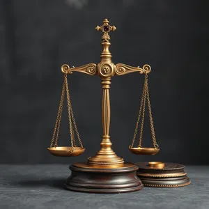 Gold Justice Candlestick Holder for Baron's Law Scale