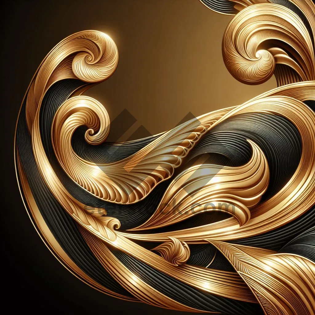 Picture of Fractal digital design with bronze motion and light