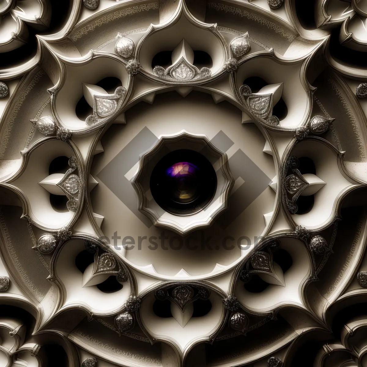 Picture of Artistic Chandelier Wallpaper: Graphic Symmetry and Texture