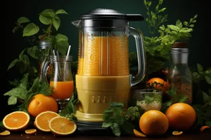 Fresh Orange Juice in Glass Pitcher.