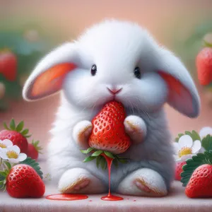 Cute Berry Bunny Toy Dessert