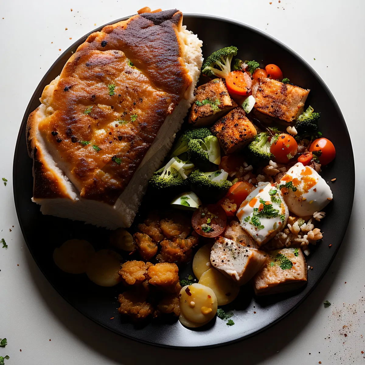 Picture of Grilled vegetable salad with chickpeas, delicious and healthy.