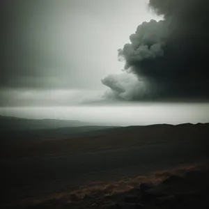 Golden Horizon: Majestic Sunset Over Mountain and Clouds