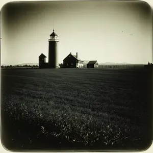 Majestic Coastal Fortress with Tower and Lighthouse