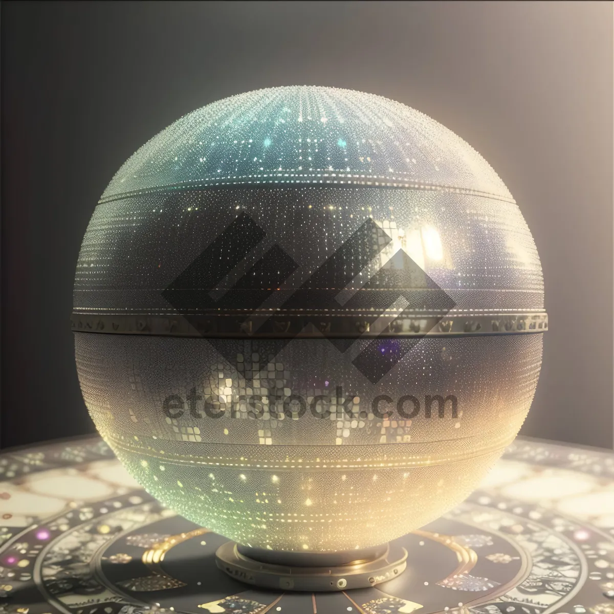 Picture of Globe on Blue Porcelain Ball - 3D Planetarium Image