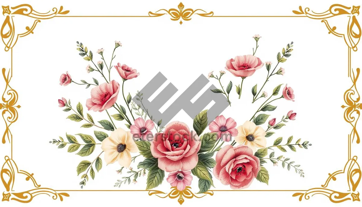 Picture of Floral Swirls and Tulip Design Wallpaper.