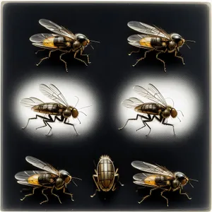 Insect on Honeycomb: Close-Up of Wasp