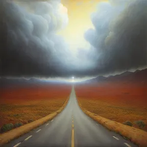 Endless Horizon: A Road Through Scenic Landscape