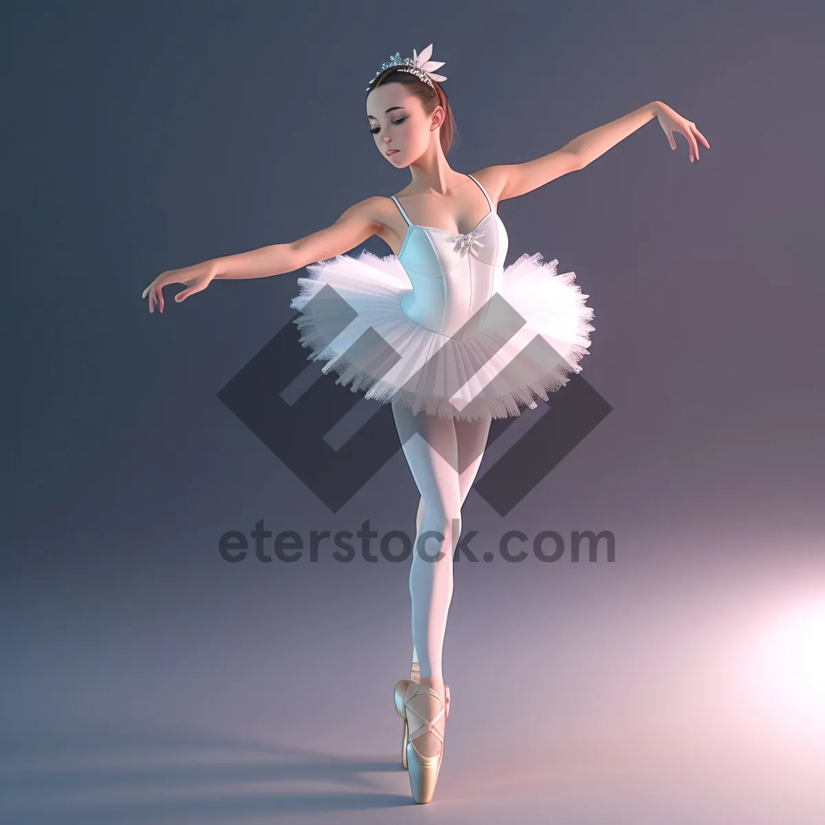 Picture of Graceful Ballerina Performing Energetic Jump