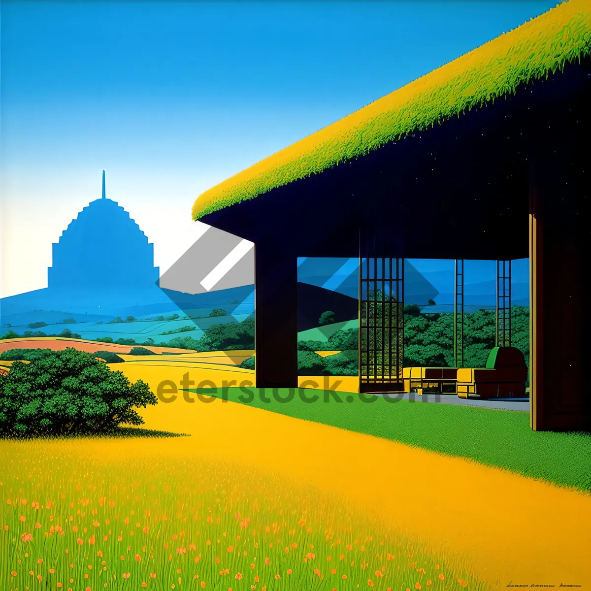 Picture of Vibrant Summer Meadow Under Sunny Skies