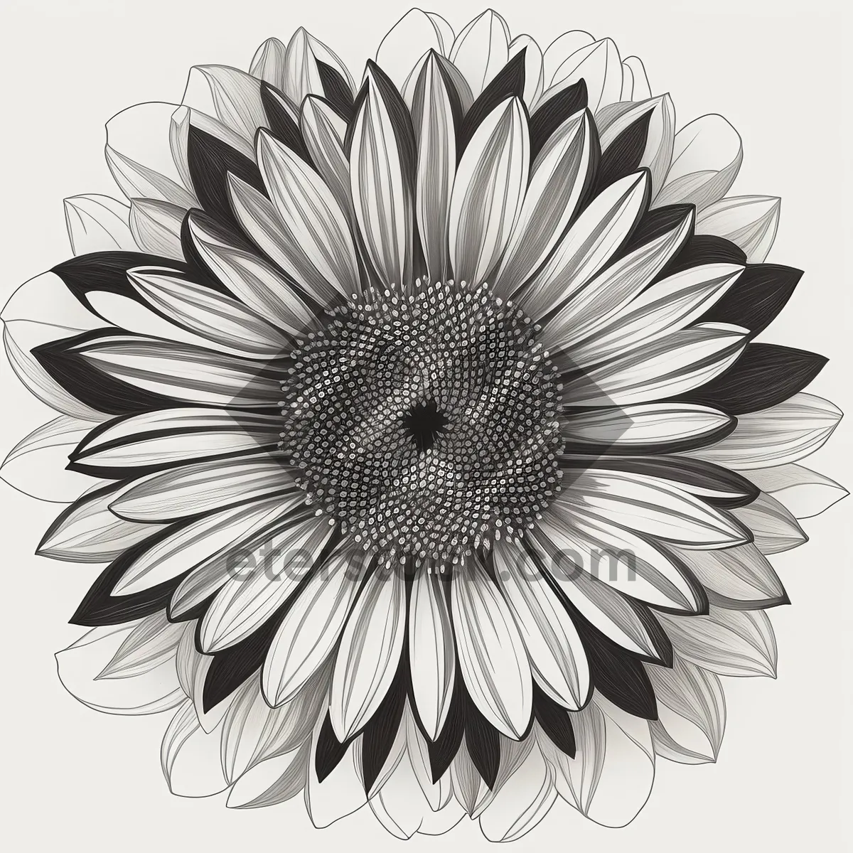 Picture of Floral Retro Sunflower Graphic Decoration