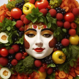 Fresh Vegetable Salad with Fruits and Citrus
