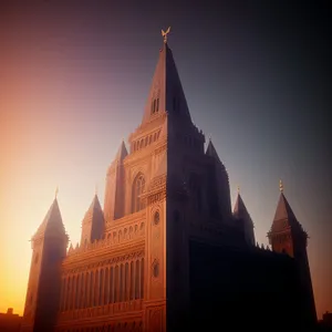 Iconic Gothic Cathedral Tower in Historic English City