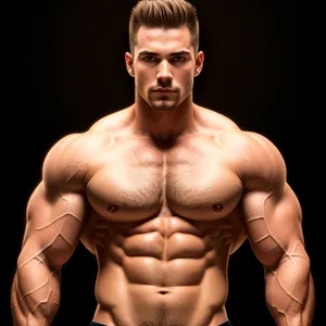 Muscular Male Model Posing Shirtless