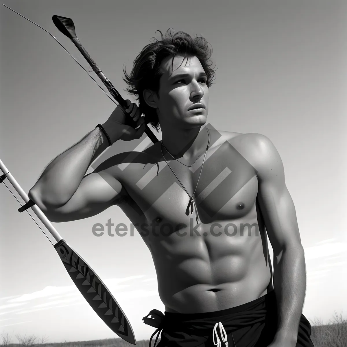 Picture of Sensual Brunette Model Embracing Riding Crop