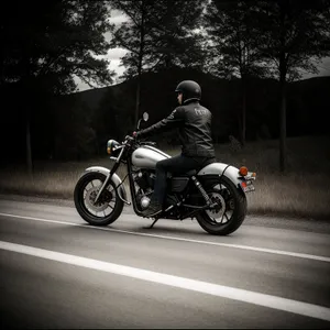 Speedy Motorcycle Helmet on Road