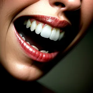 Stunning close-up of alluring lipstick-enhanced smile.