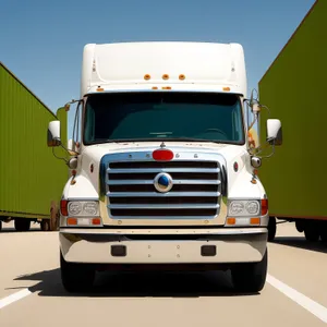 Fast Delivery Truck on Busy Highway