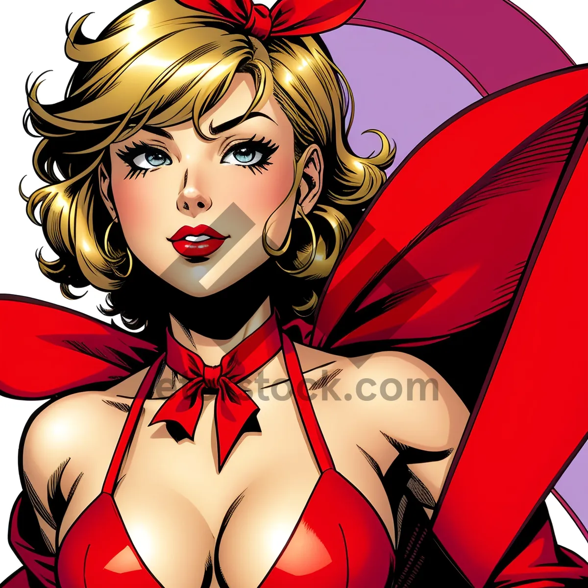 Picture of Alluring Cartoon Fashionista with Sexy Hair and Coquettish Charm