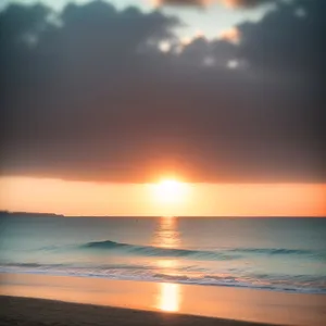 Golden Sunset over Tropical Beach