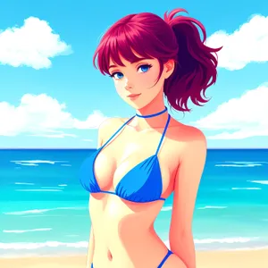 Smiling Lady in Stylish Bikini - Fashionable, Sexy, and Happy