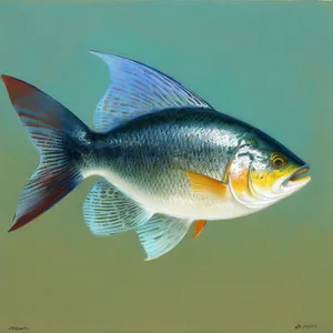 Colorful underwater snapper swimming in aquarium