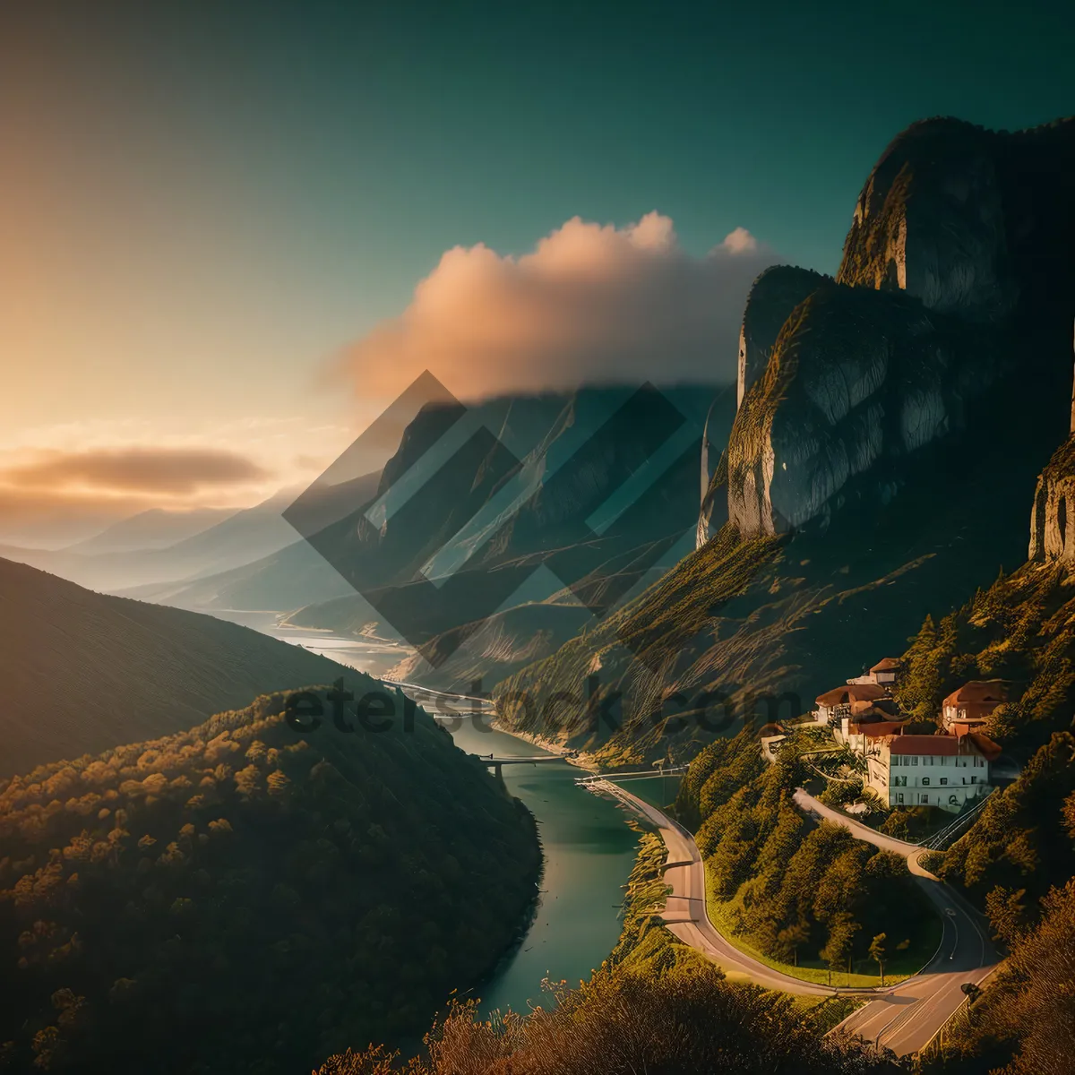 Picture of Grand Canyon Sunset: Majestic Mountains and Mesmerizing Valley