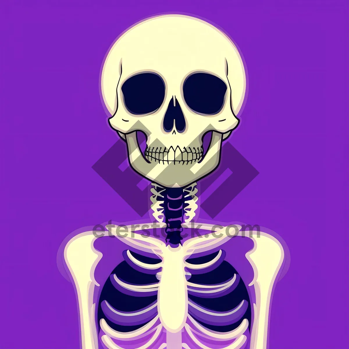 Picture of Cartoon Skull: Eerie Anatomy of Death