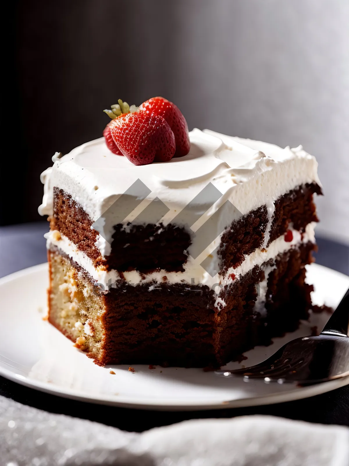 Picture of Decadent Chocolate Berry Dessert with Fresh Mint