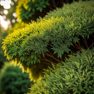 Vibrant Fir Tree in Lush Forest