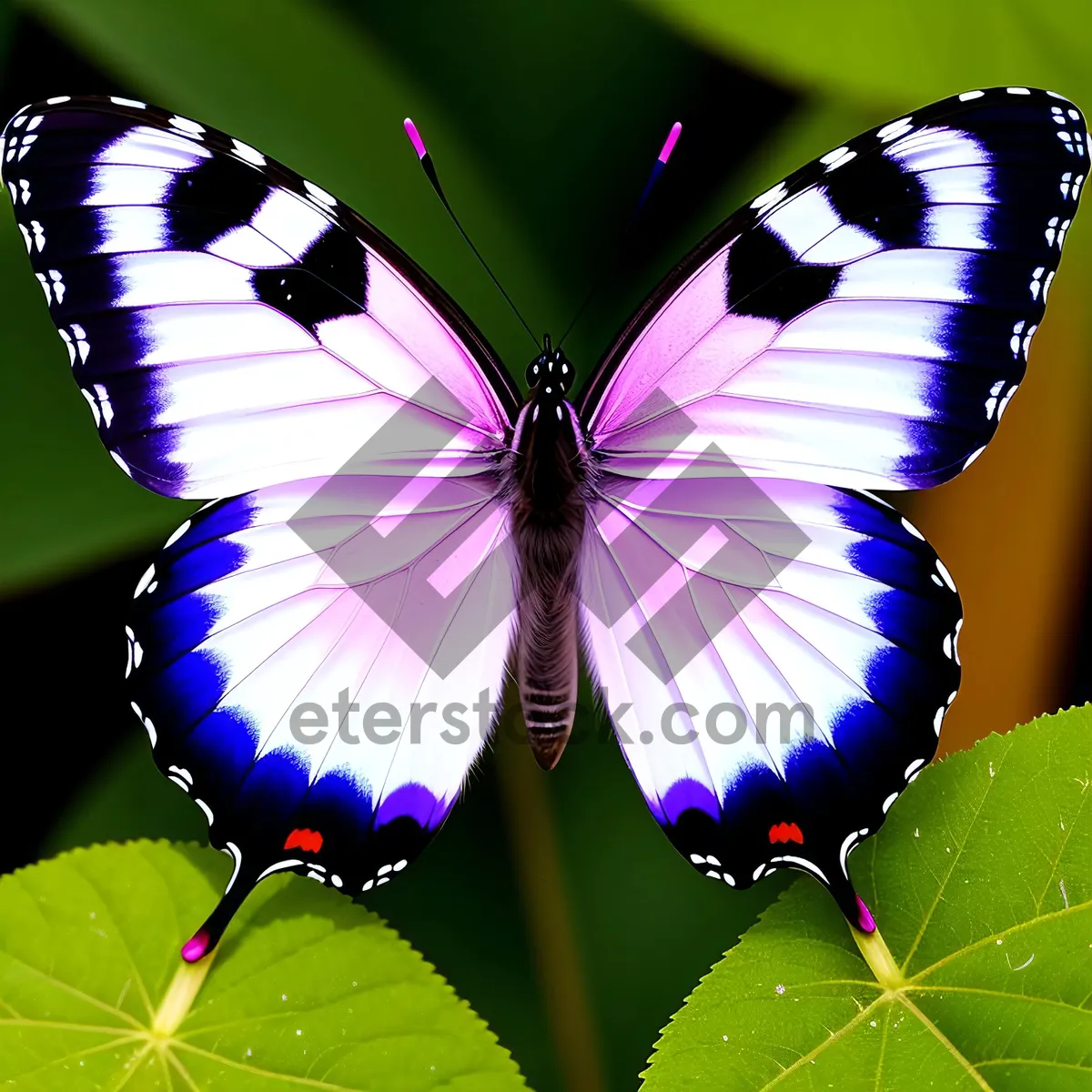 Picture of Vibrant Butterfly Wings Amidst Lush Herb Garden