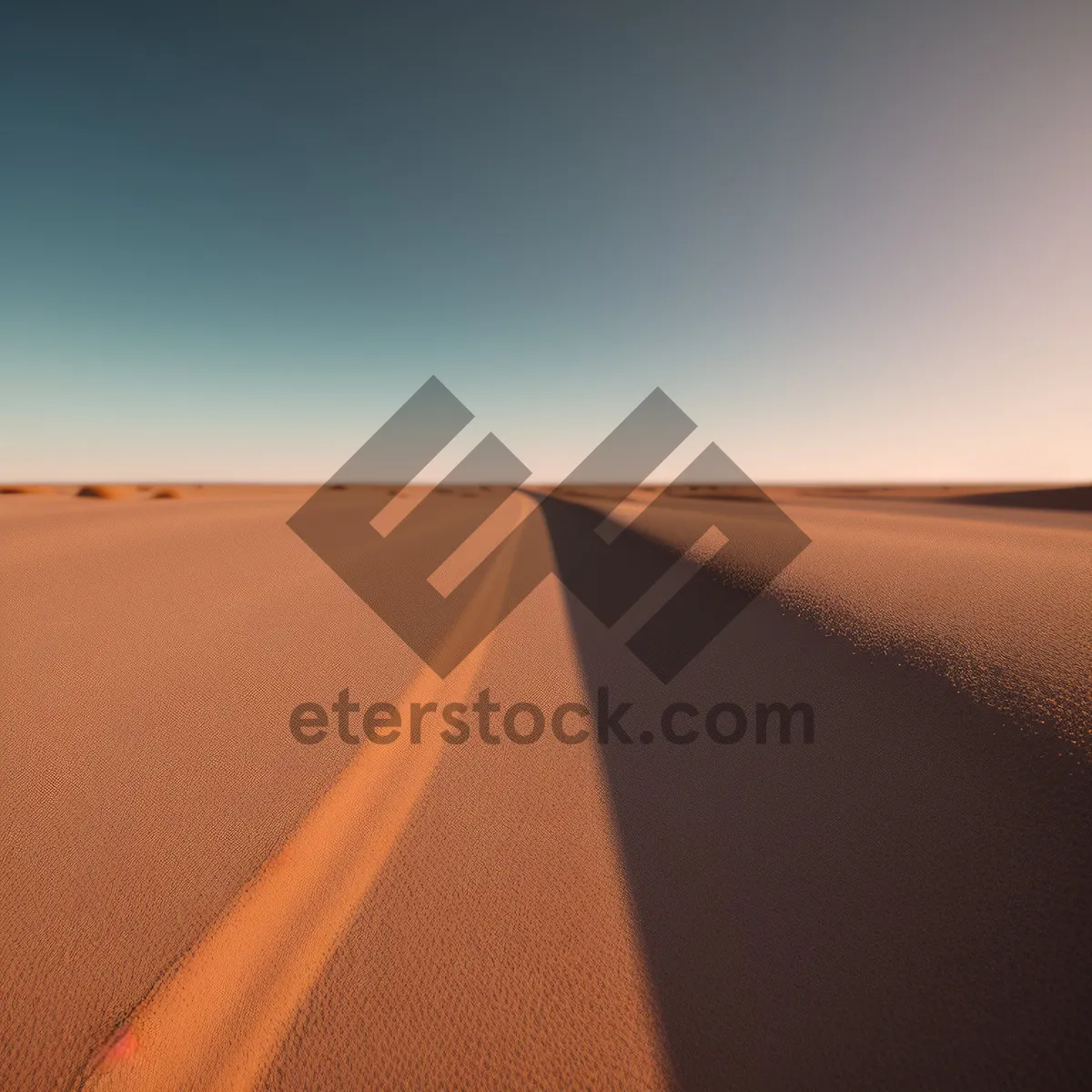 Picture of Scenic Desert Road with Clear Blue Sky