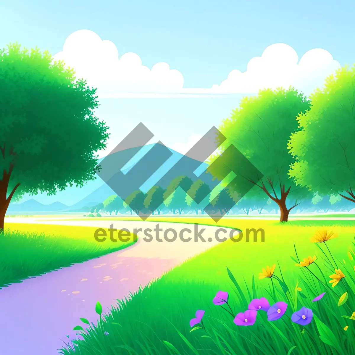 Picture of Vibrant Summer Meadow Landscape