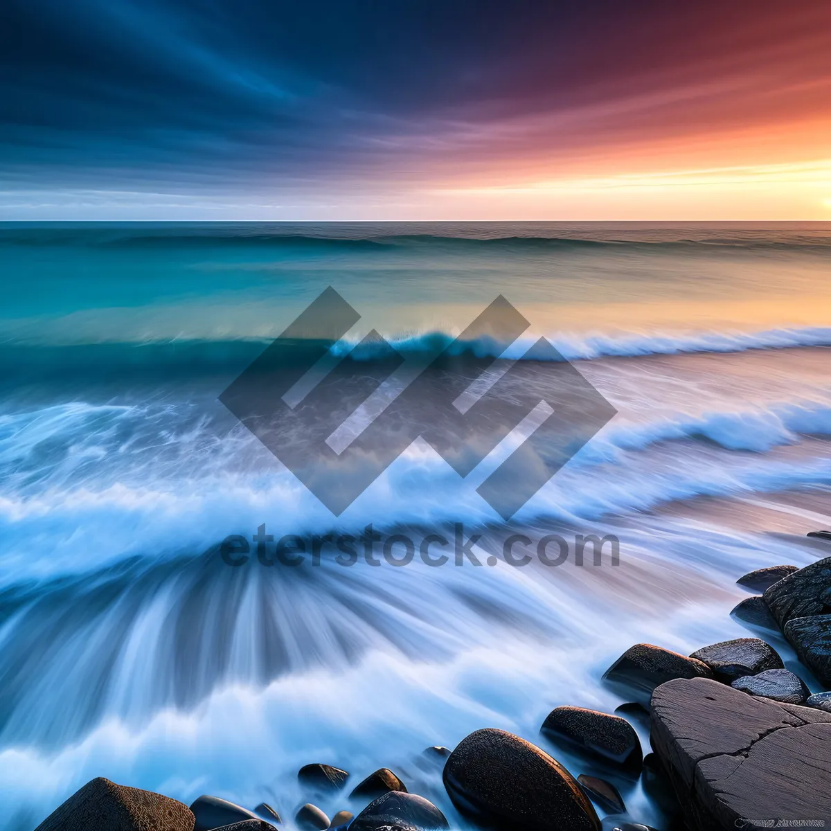 Picture of Tropical Sunset Reflection on Beach