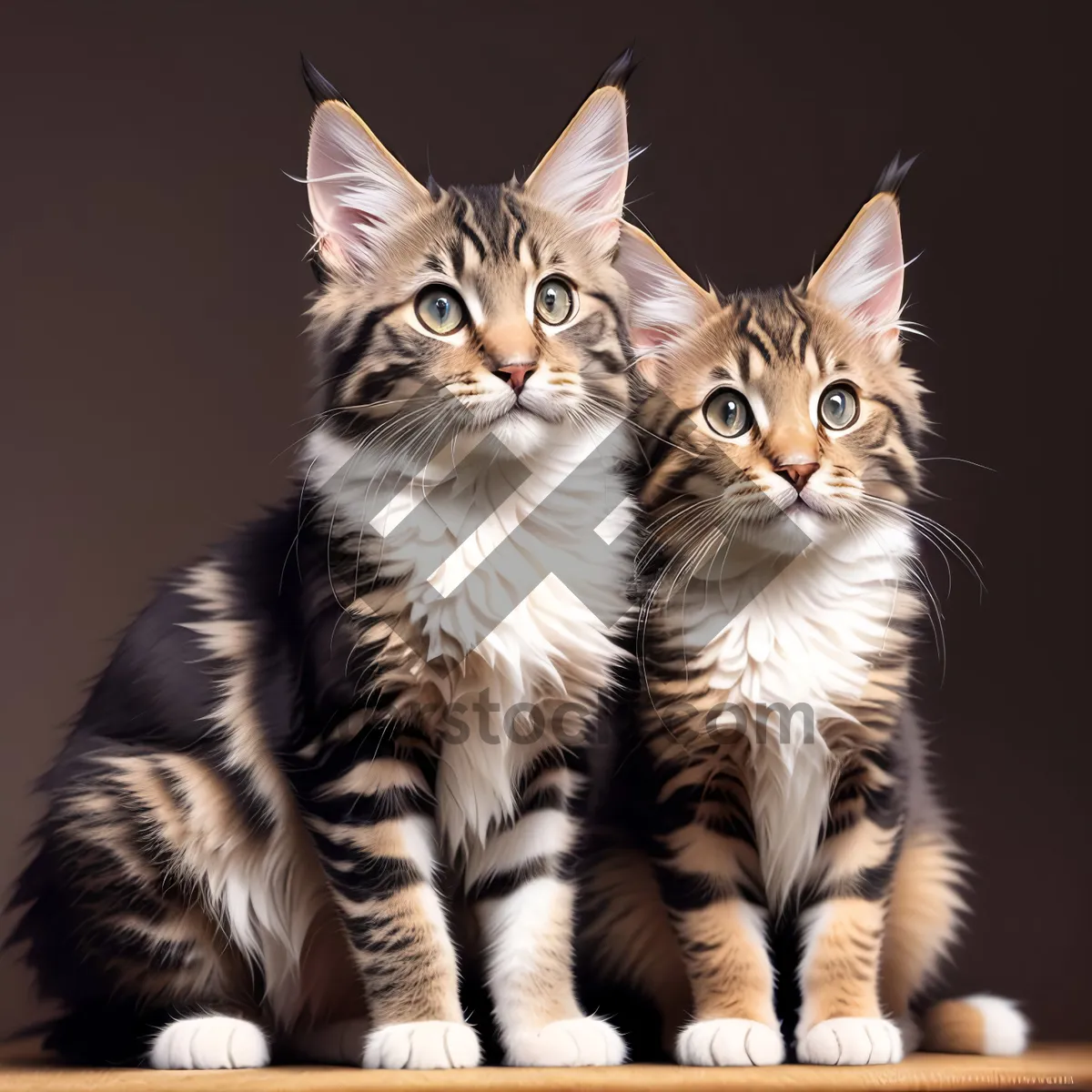 Picture of Furry Little Cutie: Adorable Gray Kitten with Curious Eyes