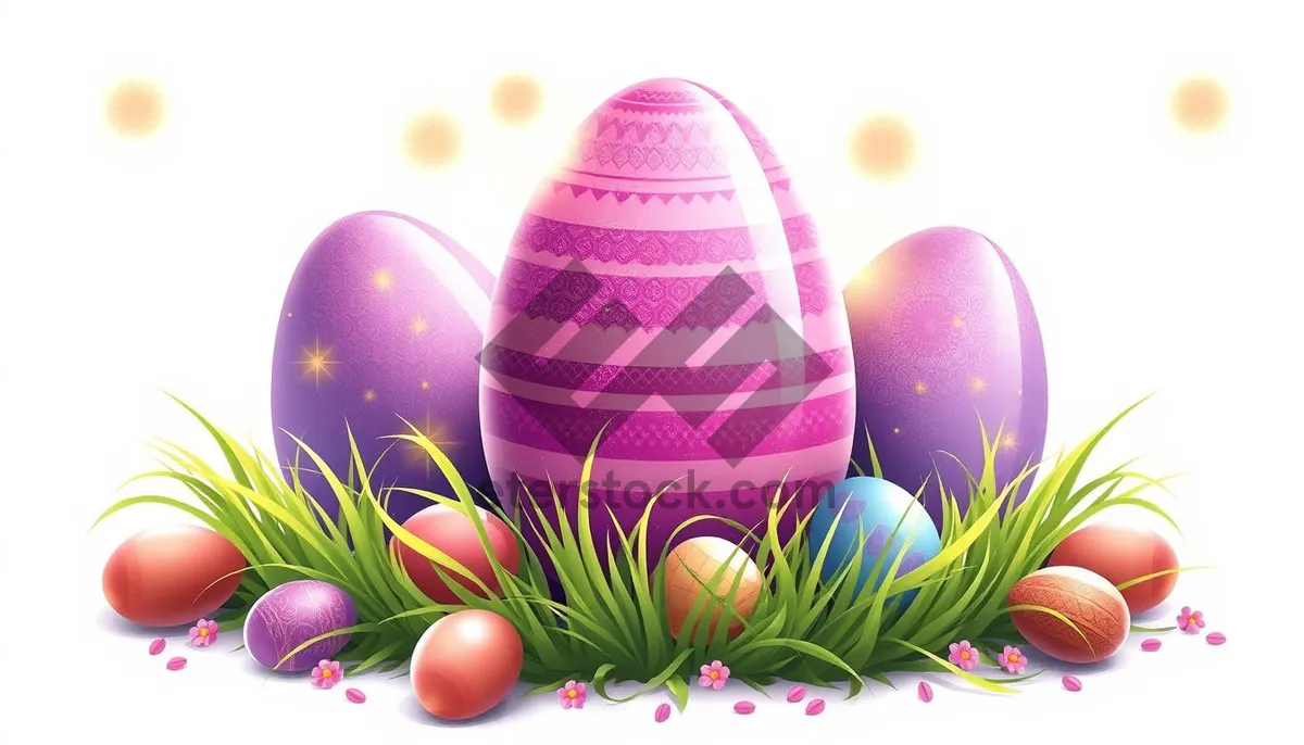 Picture of Colorful Easter Egg Decoration with Bunny Symbol